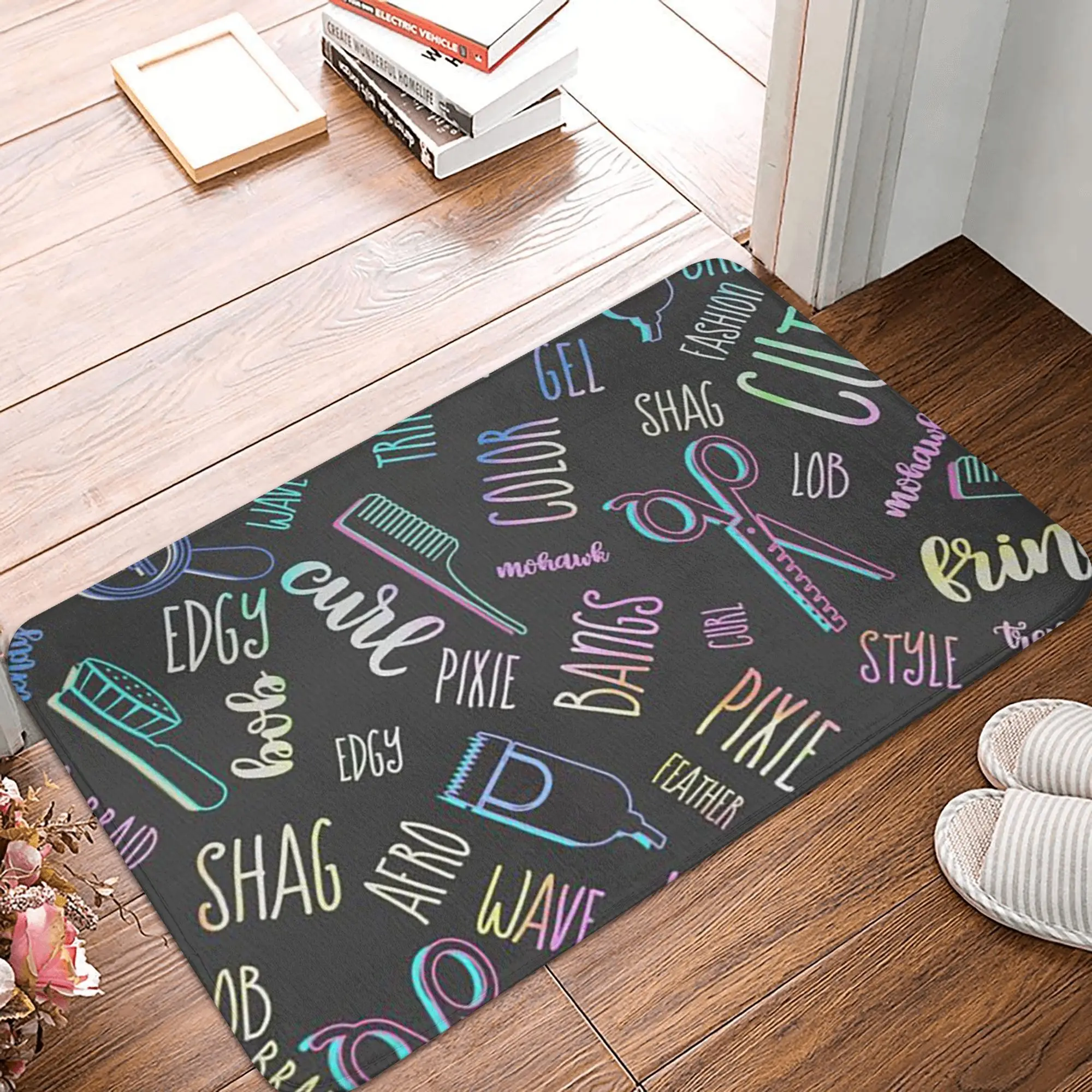 Salon Hair Dressing Tool Pattern Doormat Kitchen Entrance Home Floor ...