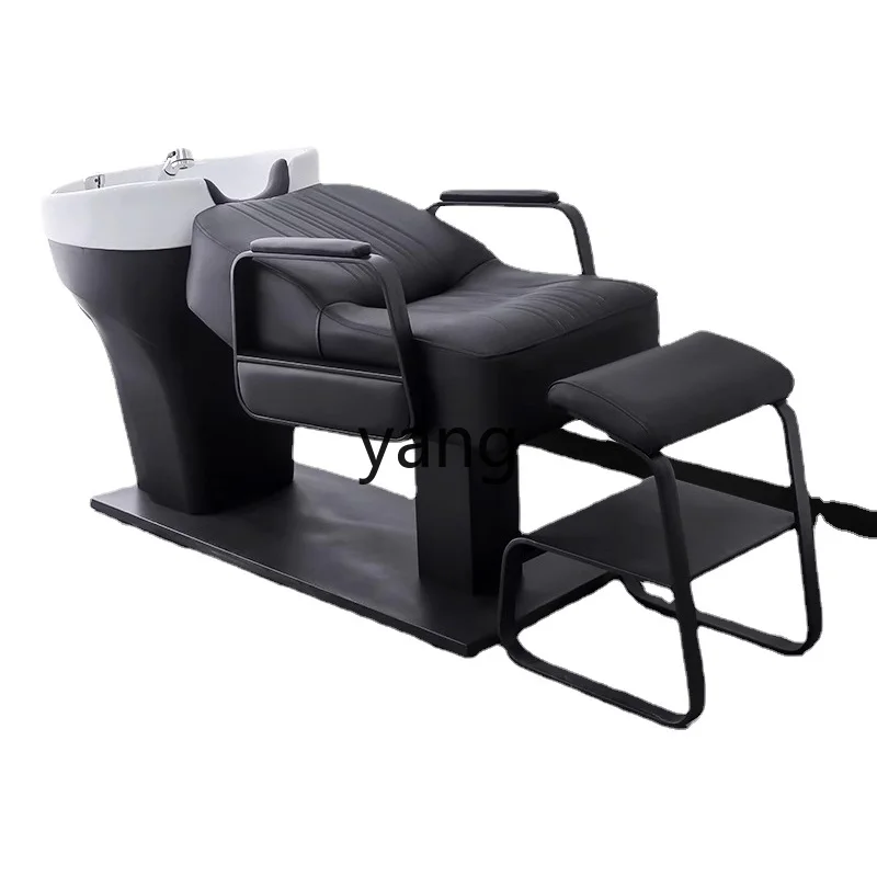 

CX High-End Ceramic Basin Shampoo Chair Hair Saloon Dedicated Hair Salon Sitting Stainless Steel Half Lying Flushing Bed