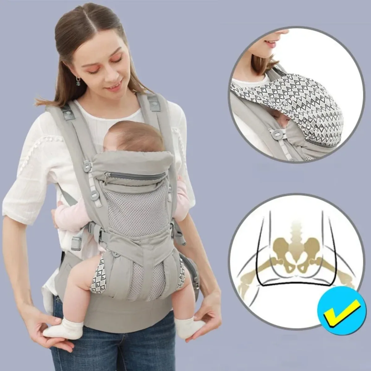Baby Bags Baby Carrier Strap Front Facing Multi-functional Babies Sling Kangaroo Bag Breathable Carriers Wrap Blet for Newborn 5