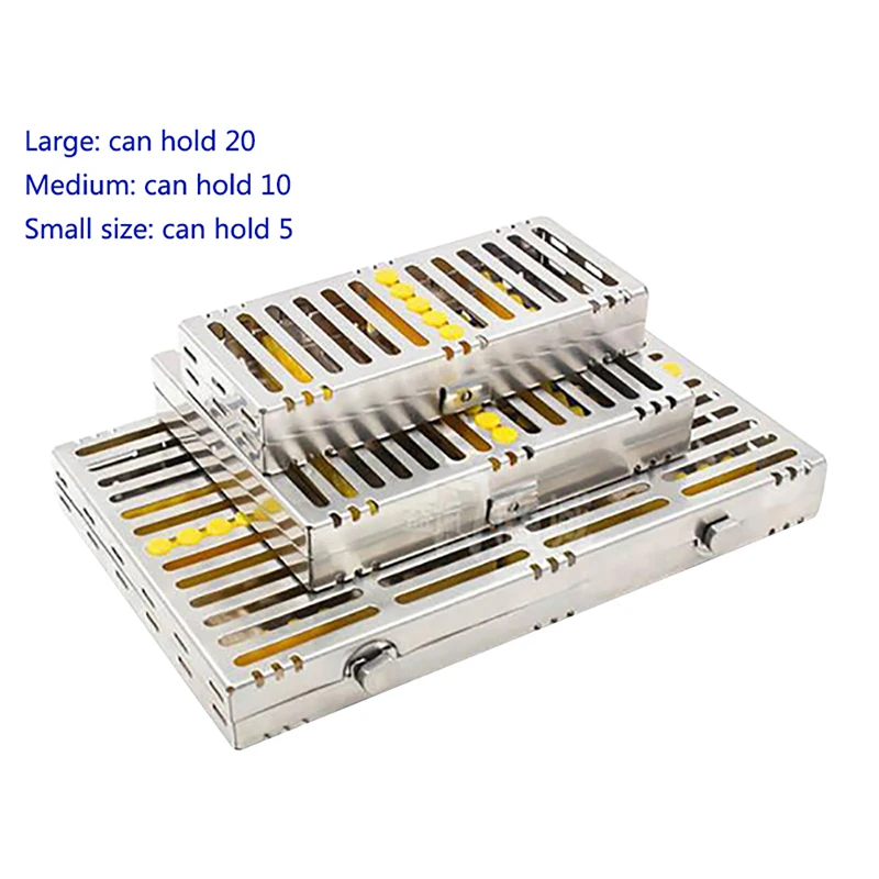 Dental Manufacturers Autoclave Tray Box Holder Stainless Steel Sterilizing Cassette 5 10 20 Disinfection Tray Tools