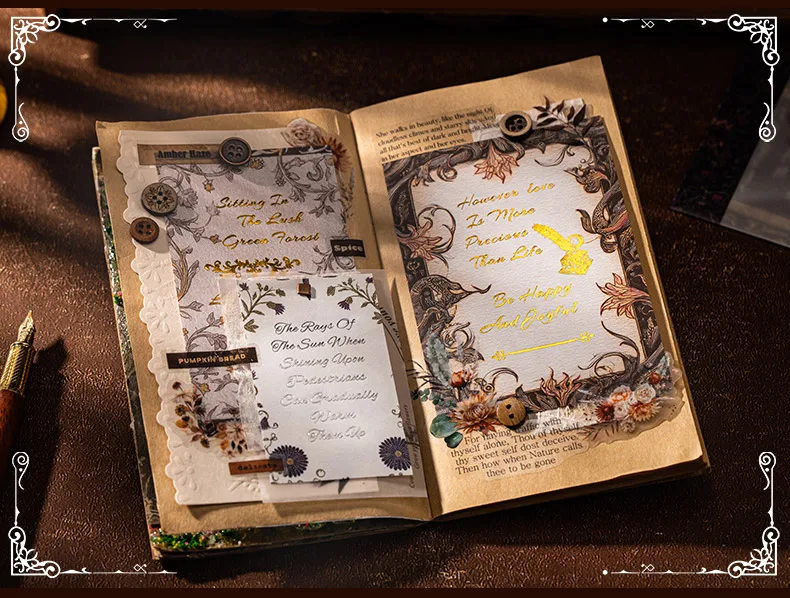 Journal GO 10 Stück Mittelalterliche Poesie Vintage Literarische Journal-Materialien Retro Collage Deko Künstlerisches Scrapbook Hintergrundpapier – Detail 13