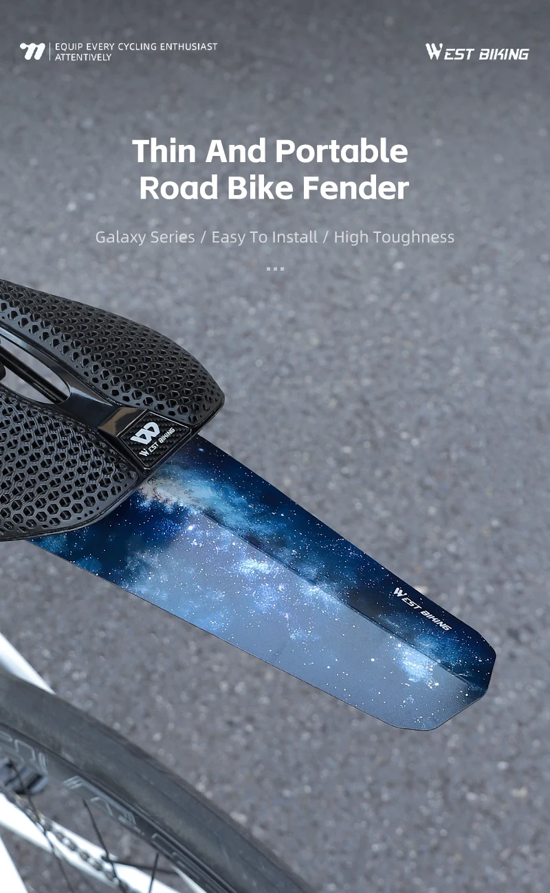 Description Picture 2 of itemWEST BIKING Ultralight Bicycle Fender Quick Removal MTB Road Bike Fender Rear Tire Universal Saddle Mudguard Cycling Accessories