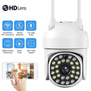 2.4G WiFi 28 LED Wireless PTZ Camera Two-way Audio Infrared Night Vision Motion Detection 360 Degree Rotating for Indoor Outdoor 1