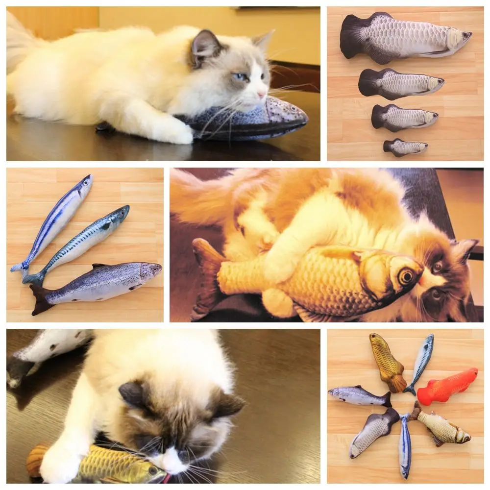 

Interactive Chewing Mint Stuffed Artificial Fish Catnip Pet Cat Toys