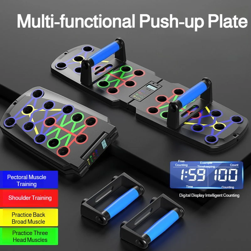 Portable Multifunctional Push up Board Set Foldable Home Fitness Equipment Chest Abdomen Arms Back Training