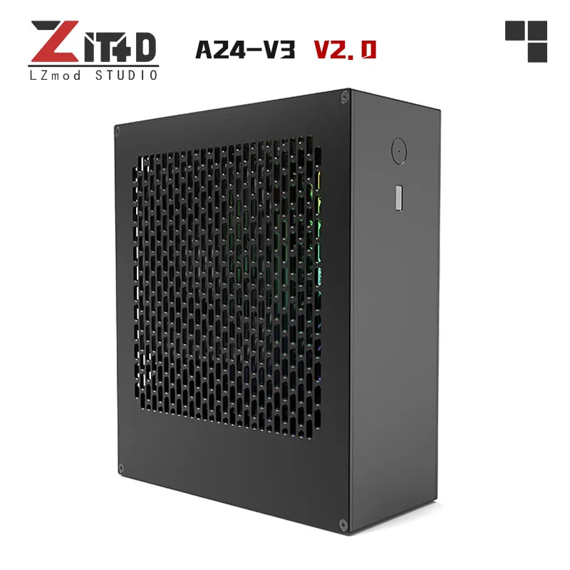 스팟 Lzmod 미니 A24-V3 2.0 코어 디스플레이 1u 전원 공급 장치, ITX 섀시, 모든 알루미늄 합금, 4L