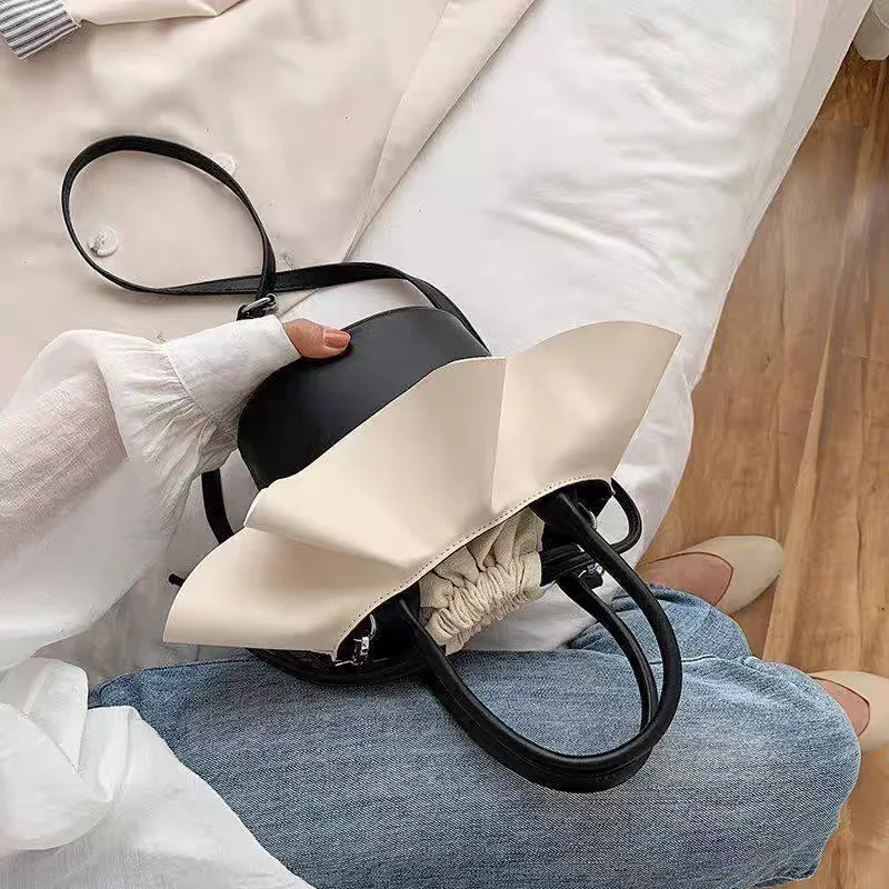 Korean Ruffle Edge Fashion Sweet Female Handbag Women Shoulder Bag Croddbody Underarm Bag