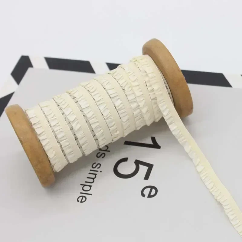 Stretch Lace Trim Ribbon - Ruffled Elastic Band for Sewing and DIY Accessories
