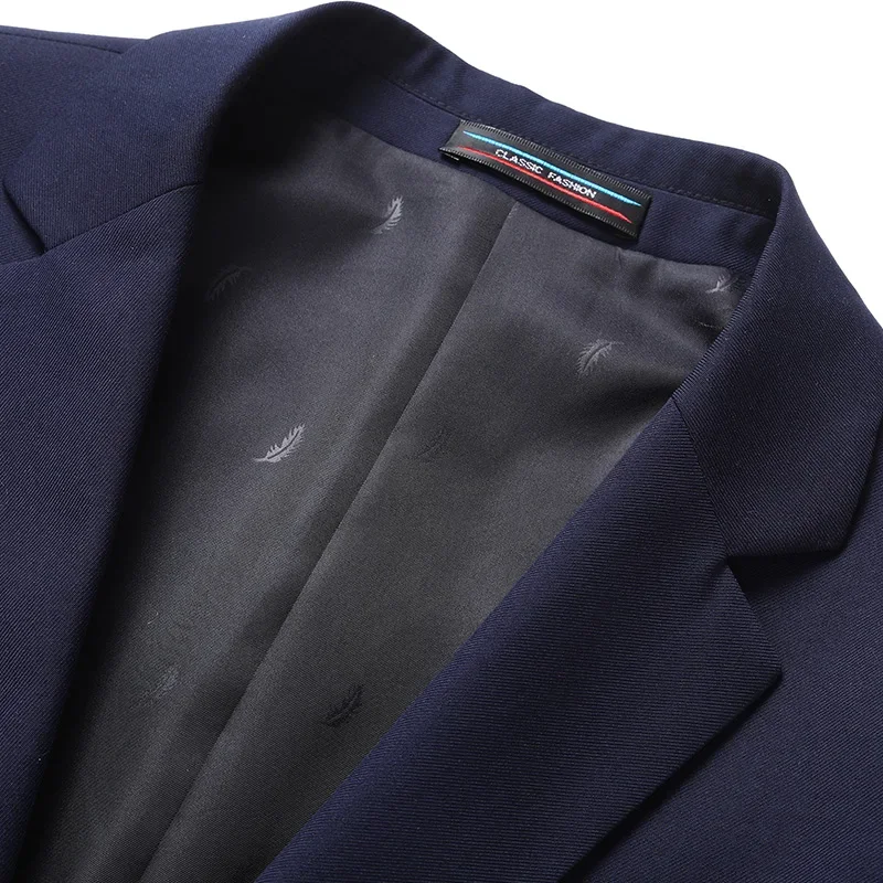Blazer New Men's Fashion Business Solid Color British Style Professional Work Groom Wedding Dress Best Man Blazer Jacket 4