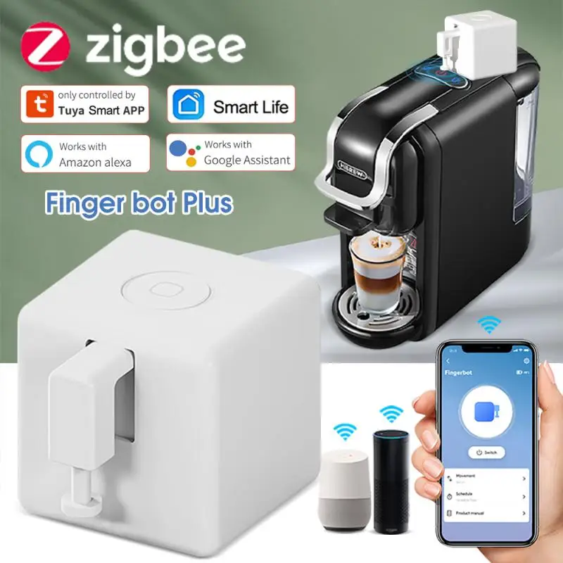 

Tuya Zigbee Fingerbot Plus Smart Switch Button Pusher Smart Life Timer Voice Control Works With Alexa Google Assistant