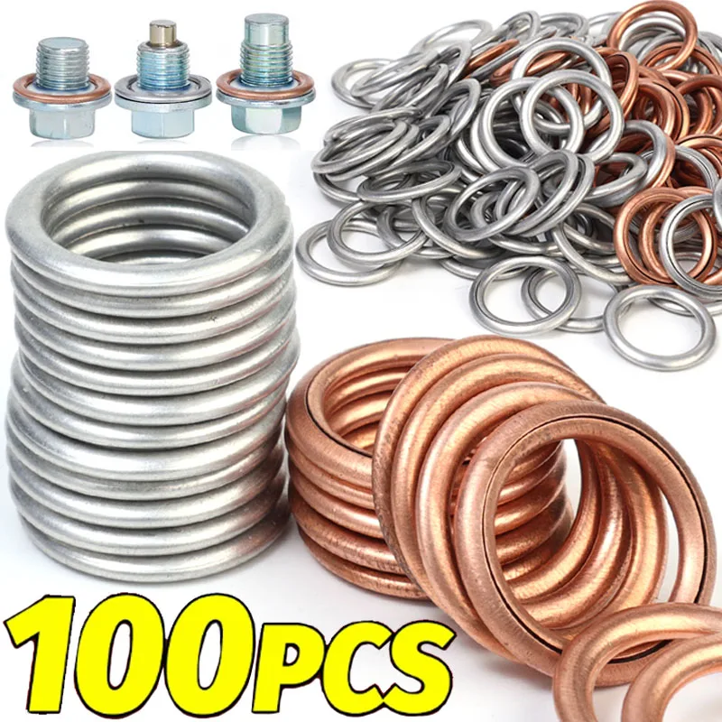 Car Oil Pan Drain Gaskets Drainage Bolt Pad Aluminum/ Copper Oil Drain Plug Gasket Replaceable Accessories for Volkswagen Audi oil drain plug gasket,oil drain plug seal washer