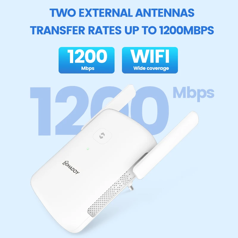 High-Speed WiFi5 AC1200 Dualband Repeater big coverage 1200Mbps