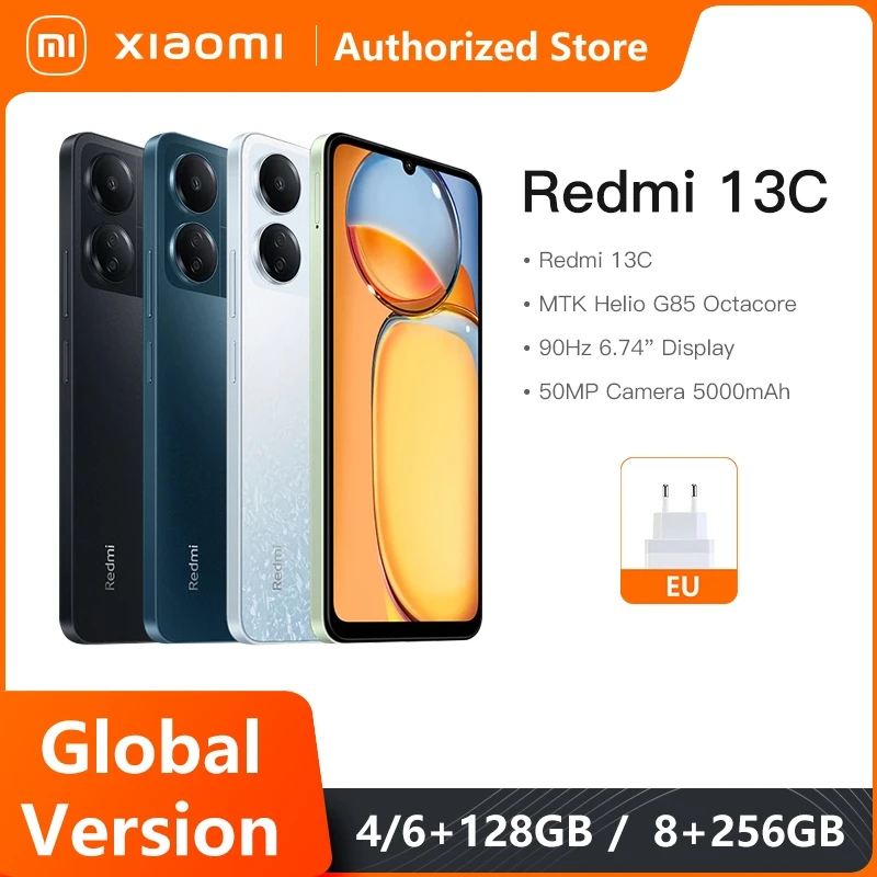 Versione Globale Xiaomi Redmi 13C Mtk Helio G85 Octacore 50Mp Fotocamera 5000Mah Miui 14 90Hz 6.74 "Display Redmi 13 C 6.74" Display