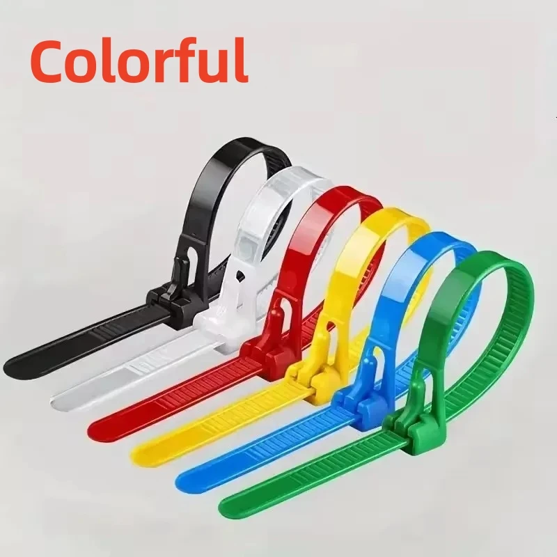รูปสินค้า สายรัดเคเบิลไนลอน ใช้ซ้ำได้ รีไซเคิล สีดำ-ขาว