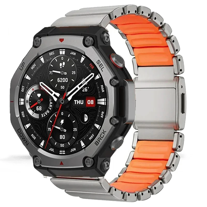 Luxury Titanium Magnetic Rubber Strap with Magnetic Buckle - Premium Watch Band Accessory