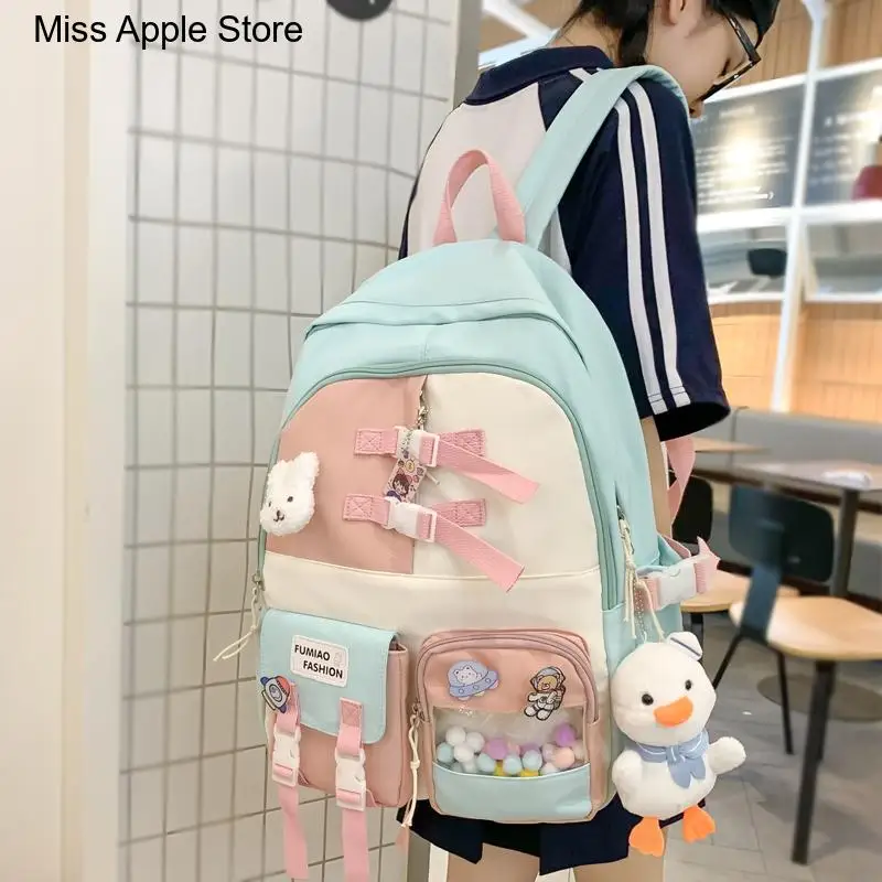 

Fashion Cute Laptop Backpack Kawaii Teens Girls Bookbag Leisure Lovely Female Shoulder Travel Bag College Schoolbag