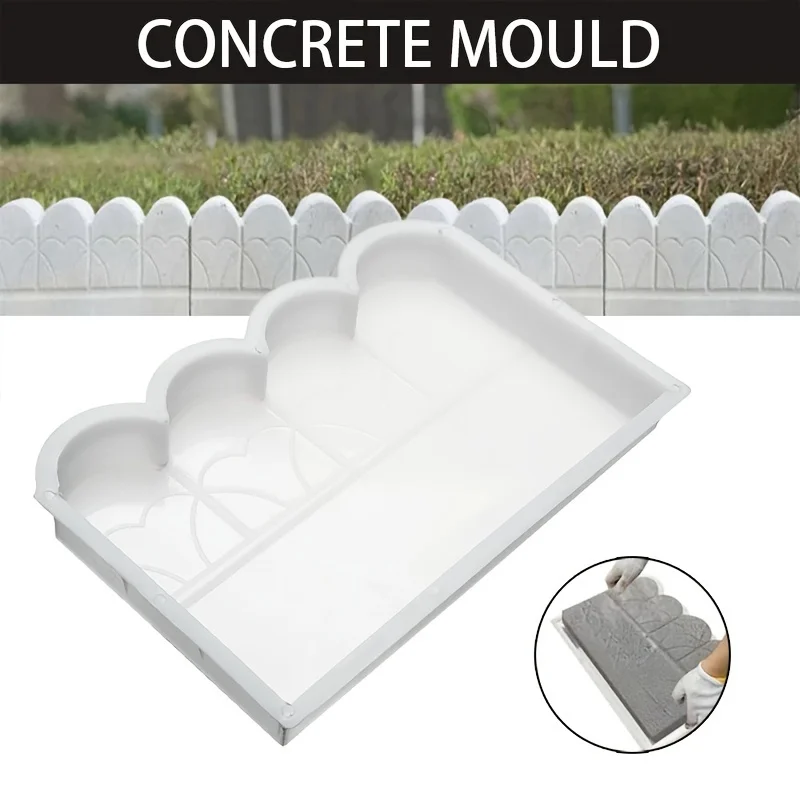 Reusable Concrete Mold 40x25x5cm Courtyard Garden Small Fence Model DIY Paving Mould Home Garden Floor Road Accessories 1pc concrete molds,garden path molds