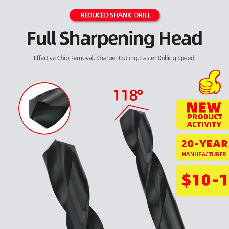 Hole Punching Tools ABAOTE Reduced Shank Nitride Coating Twist Drill HSS Twist Drill Bit 13MM-50MM Hole Cutter For Wood/Metal Drilling Bit Gun