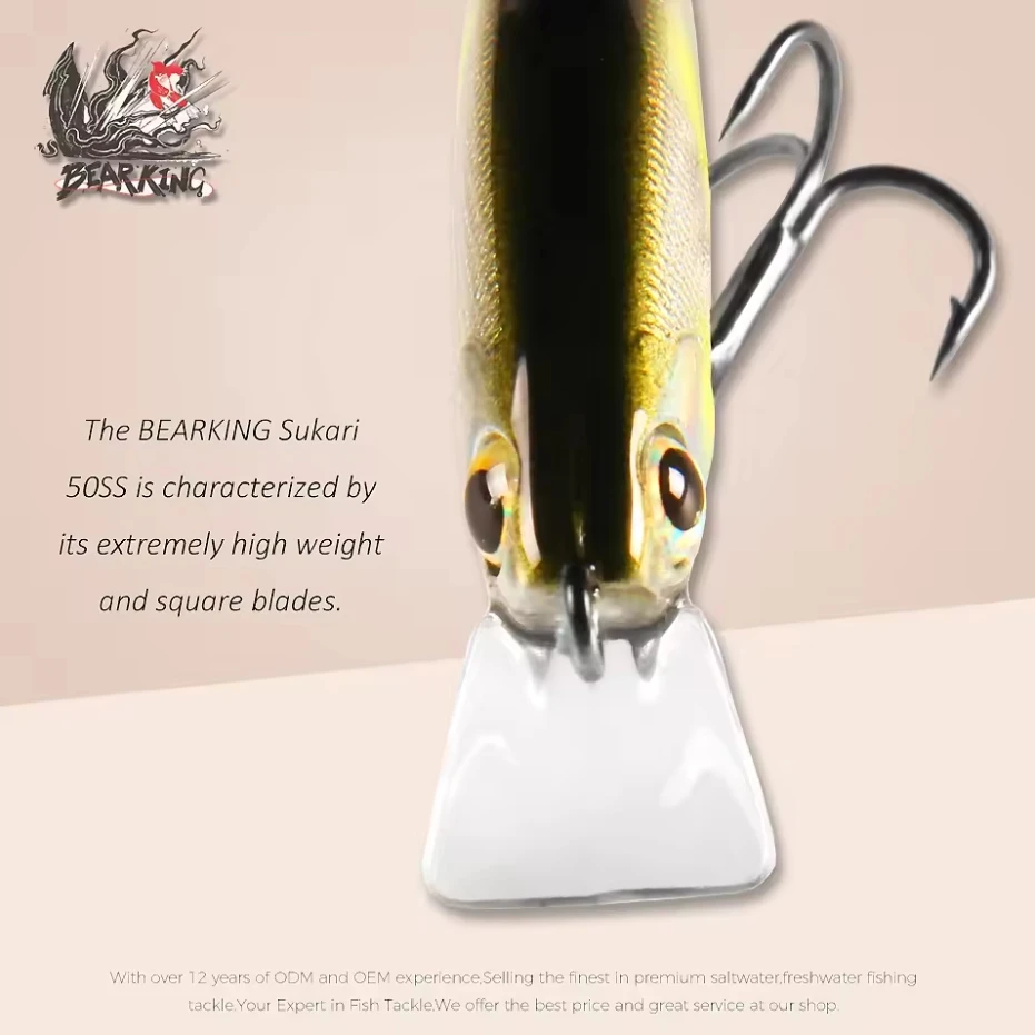50mm 5g Crank Artificial Hard Bait Sinking Hot Fishing Lure Trout Mini Minnow Wobbler Fishing Tackle Freshwater BEARKING