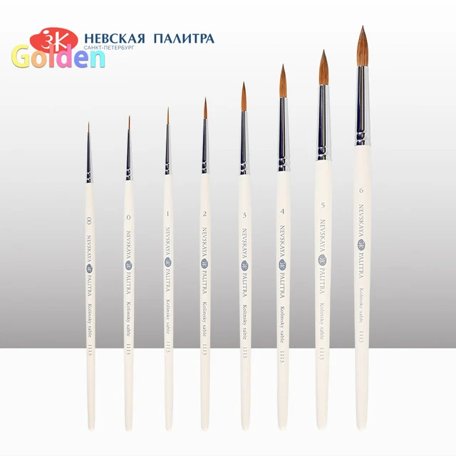 Kolinsky Sable Watercolor Brushes Set 9pcs Round Detail Pointed Tip Paint  Brush for Watercolor Acrylics Inks 