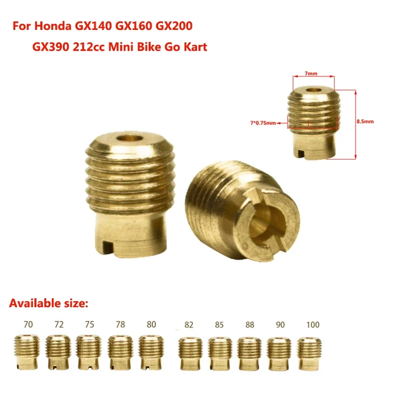 Фото GX140 GX160 главные струи для Honda GX200 GX390 212cc Mini Bike Go Kart FCR Carb WH100T Scr-100cc главный струйный топливный сопло gicих GX №1