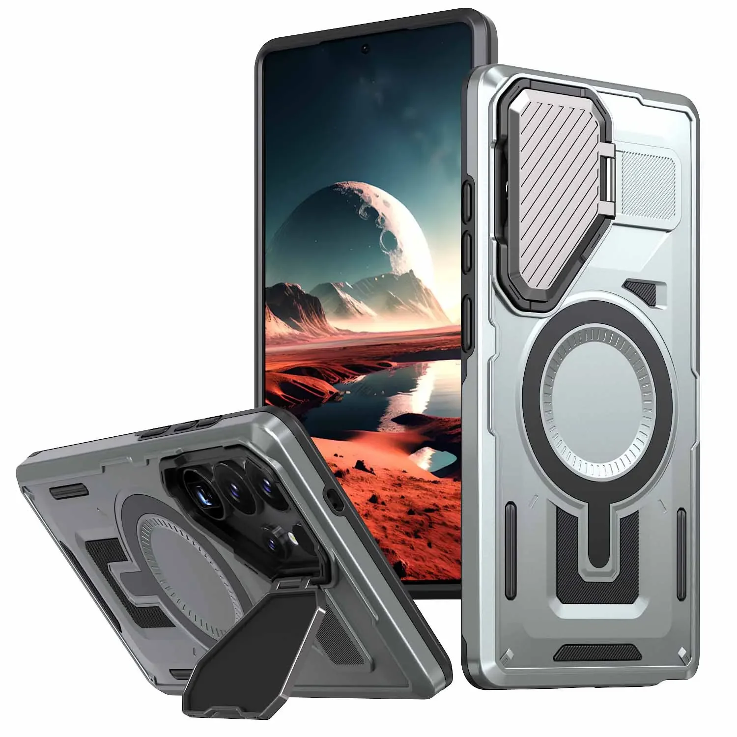 Magnetic Ring Stand Phone Case with 360-Degree Rotation and Enhanced Grip
