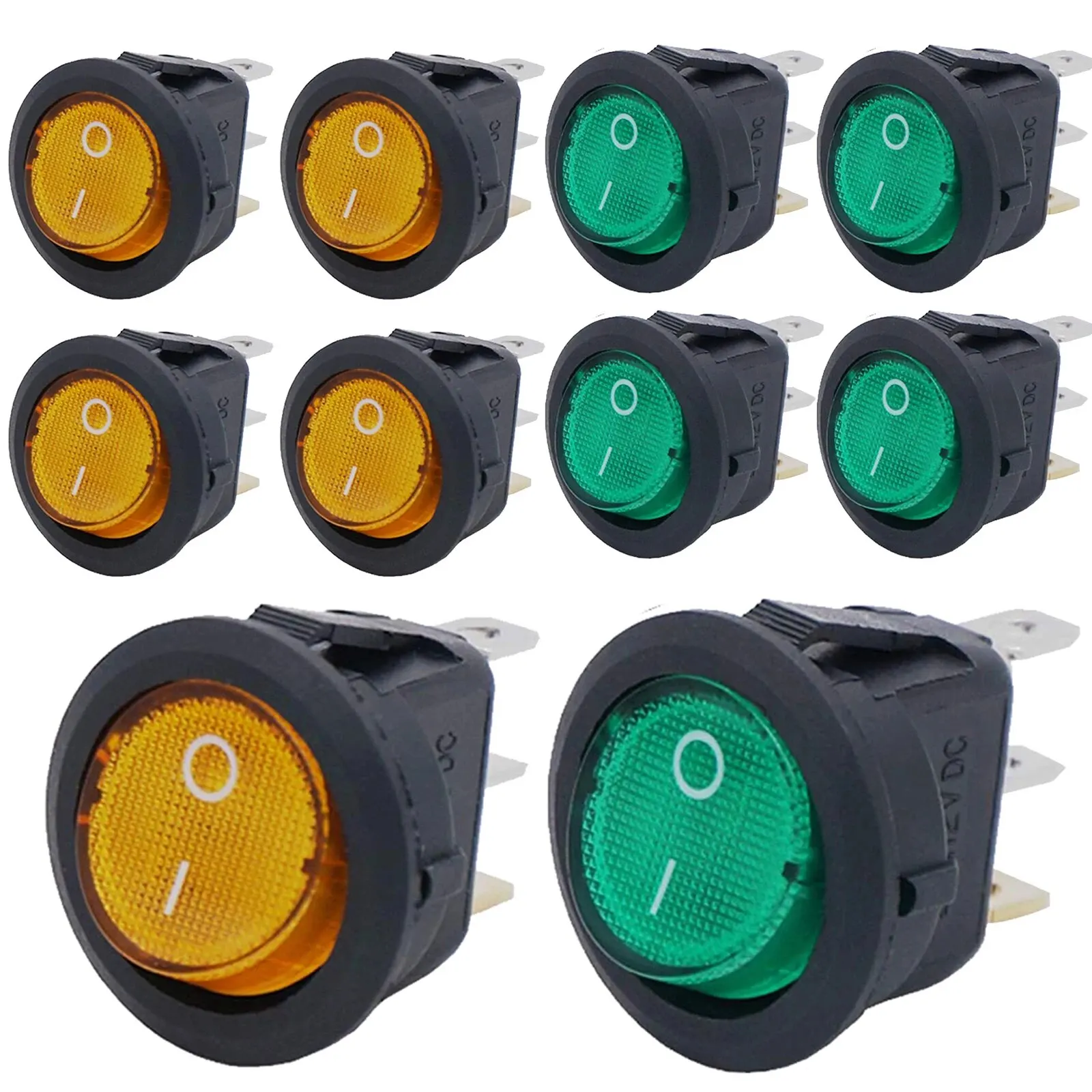 8pcs green orange