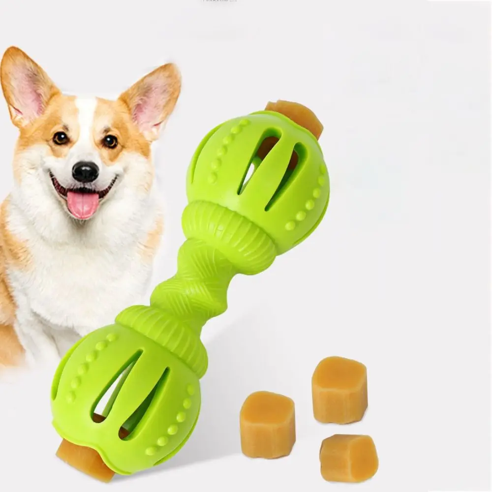 

Bite Resistant Dog Chew Toy Dumbbells Dumbbells Shape TPE Dog Slow Feeder Soft with Leak Holes Dog Toothbrush Teeth Cleaning