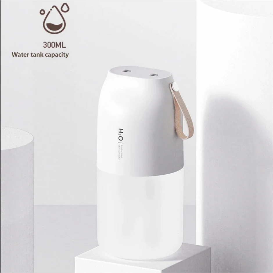 Wireless Rechargeable Air Humidifier Dual Nozzle Cold Fog With Led Night Light Mini Office Car Home Birthday Gifts For Family