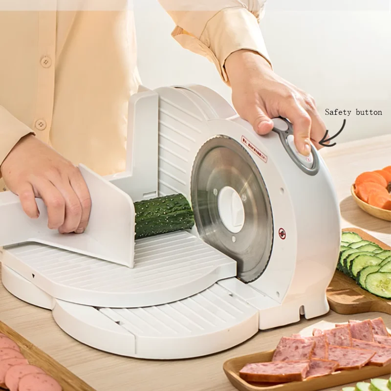 Electric Meat Slicer Cutting Beef Mutton Roll Vegetable Bread Machine Detachable Stainless Steel Knife Adjustable Thickness