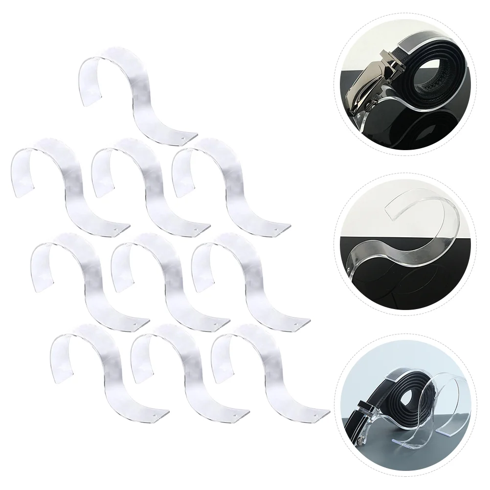 

10 Pcs Belt Display Stand Shape Stands Storage Clear Rack Acrylic S-shaped Racks