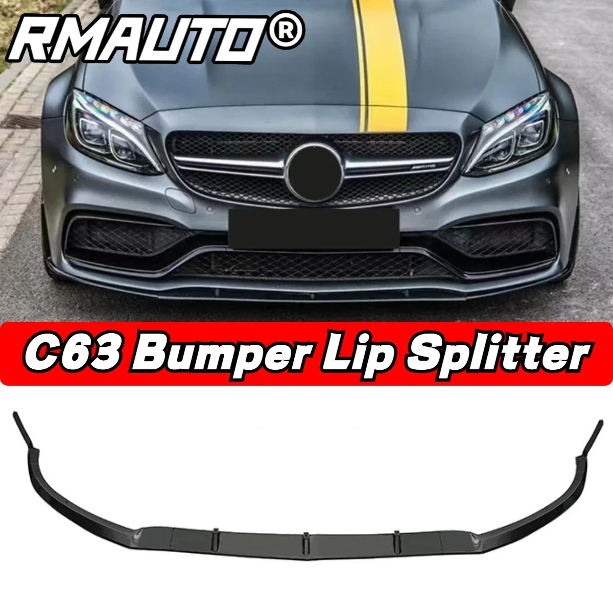 

C63 Bumper Lip AMG Car Front Bumper Lip Splitter Spoiler Diffuser For Mercedes Benz C63 AMG 2014-2018 Car Accessories Body Kit