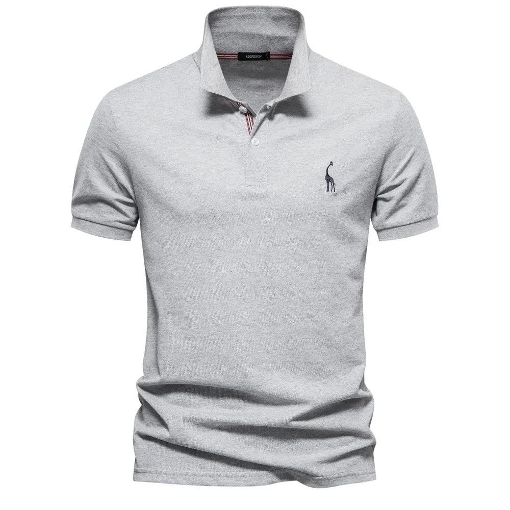 Men’s short sleeve cotton polo shirt with solid color design