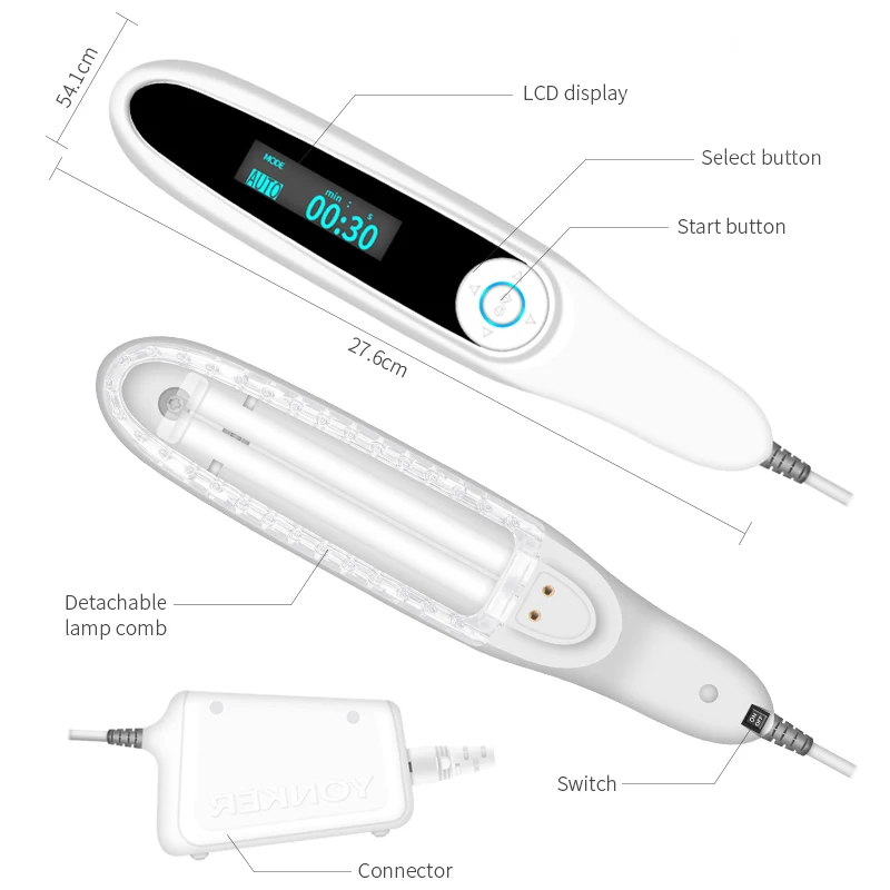Vitiligo Therapy Device Psoriasis Skin Treatment Light 311nm Narrowband Ultraviolet Phototherapy Instrument UVB Lamp 6