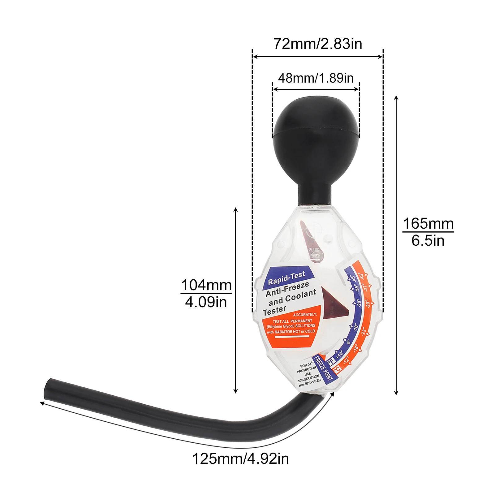 Accurate Coolant Tester Freezing to Boiling Points Anti Freeze Densitometer Coolant Tester for Antifreeze in °C and °F Displays images - 6