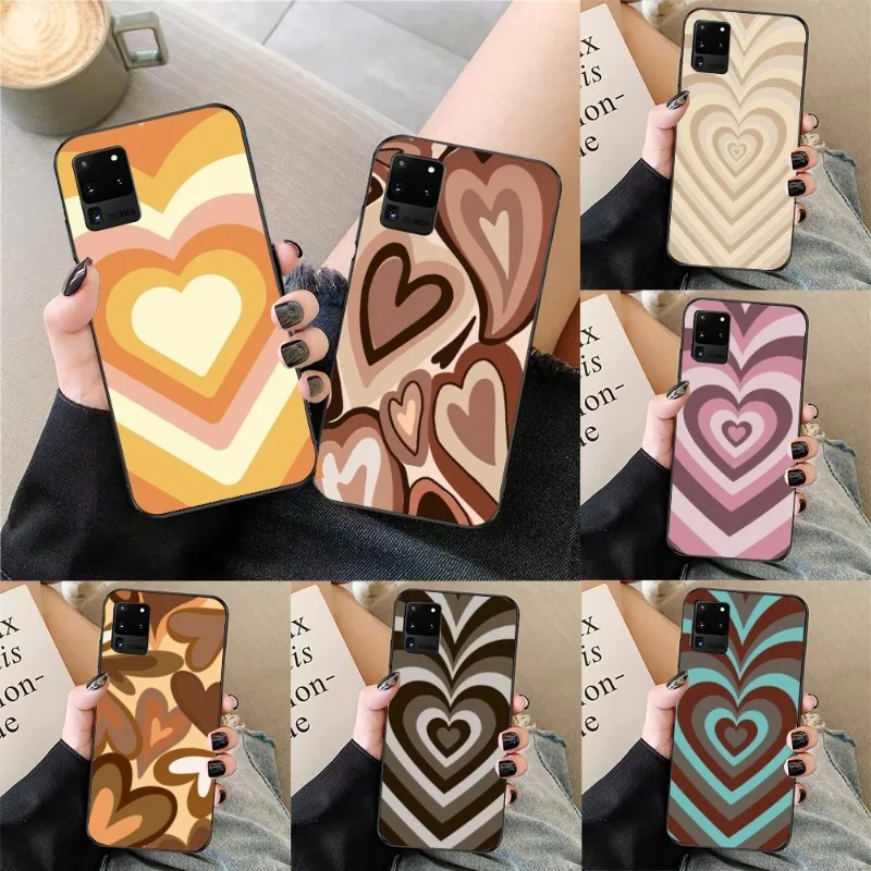 Latte Love Coffee Heart Phone Case For Samsung Galaxy S6 S7 S8 S9 S10 S21 S22 Plus Ultra Soft Black Phone Cover
