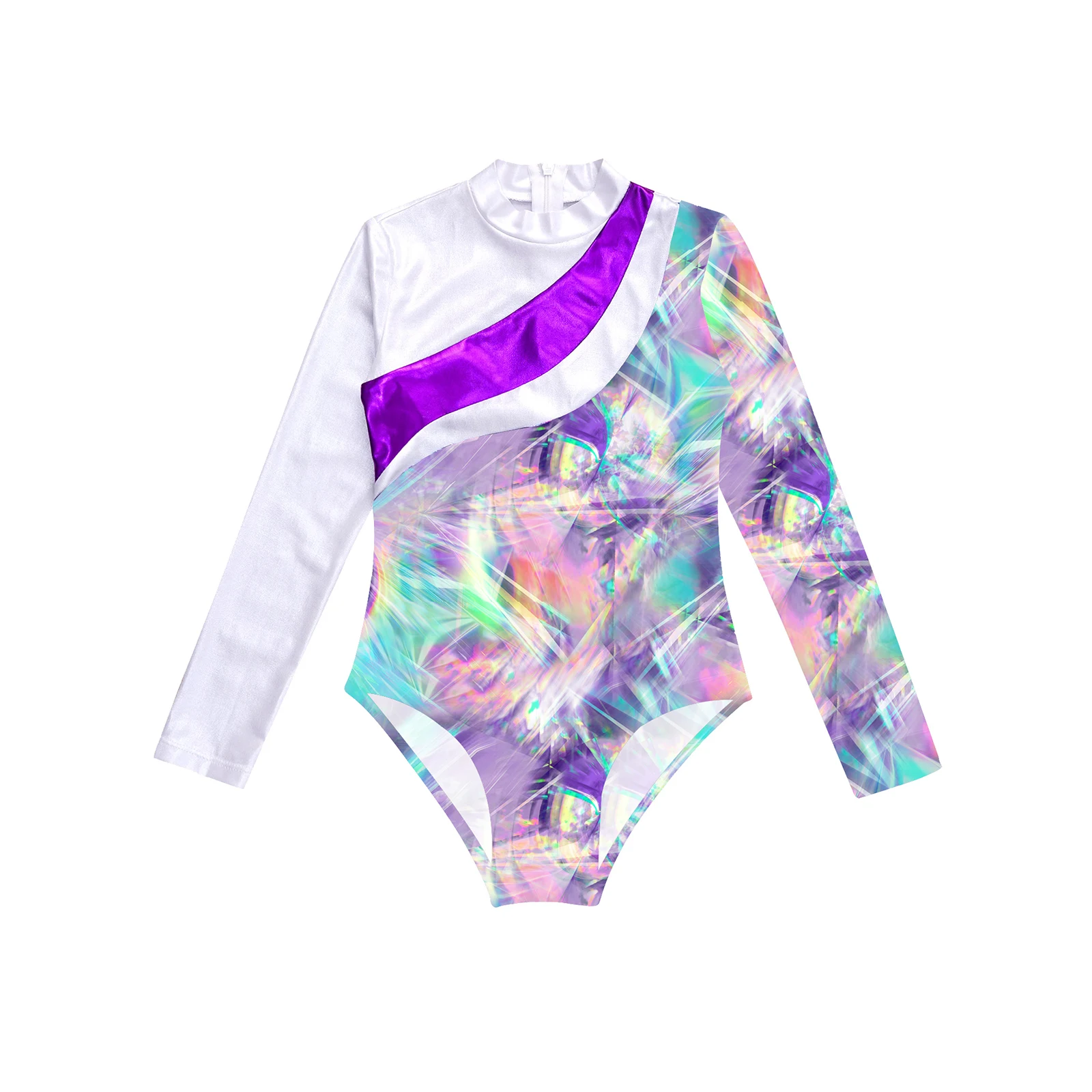 Inhzoy Kids Girls Long Sleeve Ballet Gymnastic Leotard Full Length Jumpsuit Unitard Solid Color Dancewear Sizes 3 14 Rose 7 8