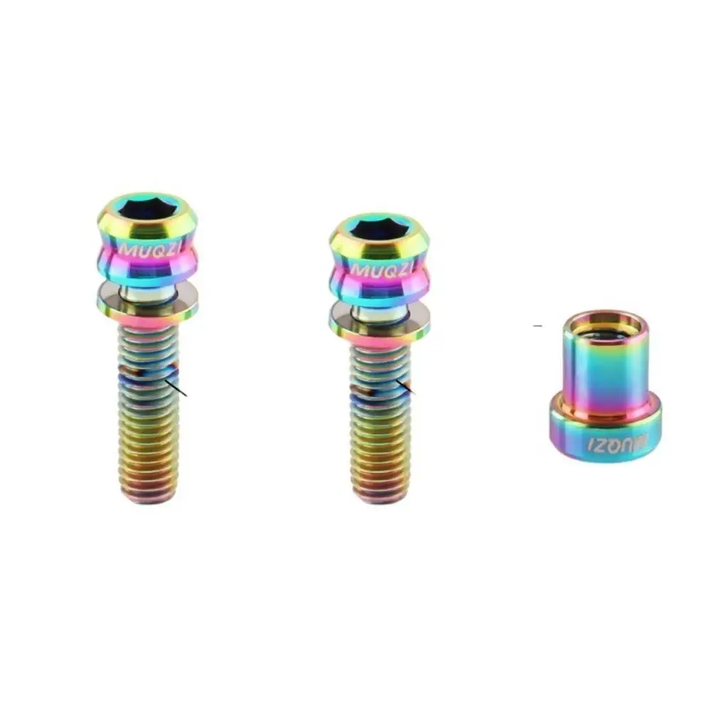Aluminum Alloy Bicycle Stem Fixing Nut M5x19mm Fixing Bolts Bike Handlebar Stem Lock Bolt M5*17mm Ti Bolts