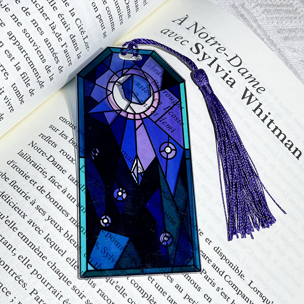 2pcs Creative Sun and Moon Acrylic Bookmarks Book Lovers Collection Reading Marker Gifts Stationery