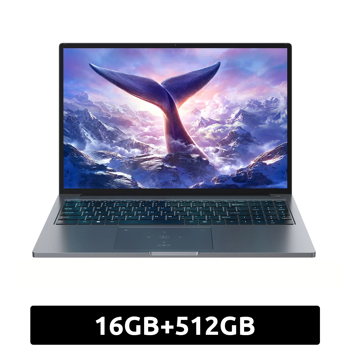 Vista negra ‎ GamiBook 8 AMD R7 7735HS 16 "5000MAH portátil 16GB LPDDR5 RAM 512GB ROM Windows 11Pro BT5.2 Wifi 6 teclado retroiluminado