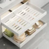 Cabinet pull-out storage rack,kitchen dish rack,spice rack,No punching telescopic expansion storage box, cutlery storage basket 6