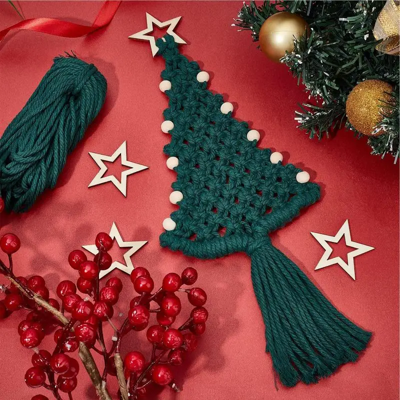 Macrame Kit Albero Di Natale Fai Da Te Creativo 4 Pezzi Kit Macrame Ornamenti Albero Di Natale Kit Albero Di Natale Fai Da Te Con Step By Step Tutoria