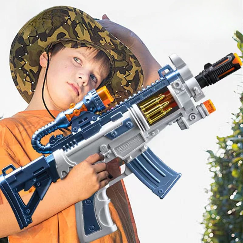Sound Effect Spinning LED Light UP Non-firing Toy Gun AK47 Pistol Submachine Gun Police Role Play Prop Kids Birthday Gift 4