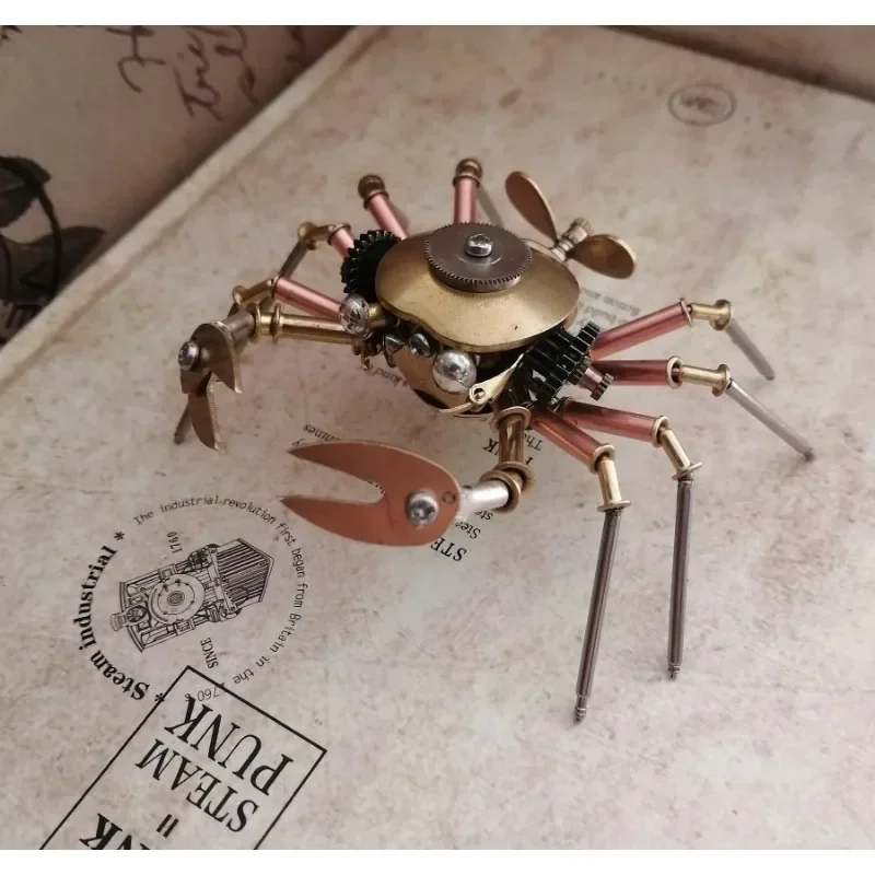 

3D Steampunk Mechanical Crab All Metal All Handmade Cute Creative Handicraft Ornament Birthday Gift - Finished Product
