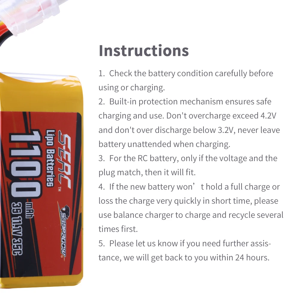 Sunpadow 3S RC Lipo Battery for 11.V 1100mAh 35C JST 1350mAh 25C XT30 Plug Rcing Airplane Quadcopter Helicopter Drone Boat FPV
