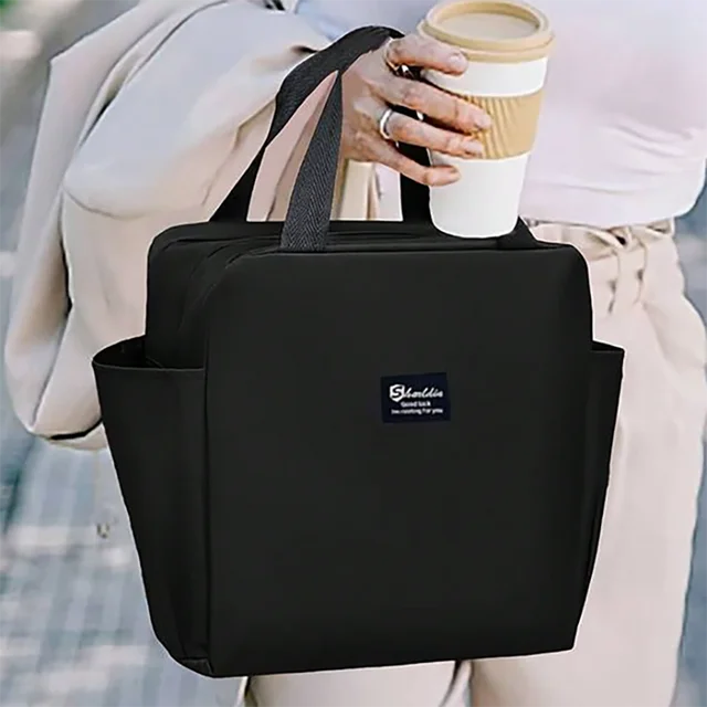 Sacs à déjeuner thermiques multifonctionnels à fermeture éclair pour femmes, sac isotherme Portable étanche de grande capacité, boîte isolée pour pique-nique 1