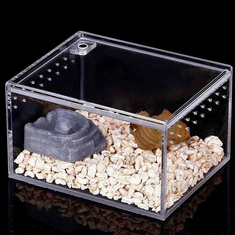 Reptile Habitat Terrarium Breeding Box Transparent Acrylic Leak-proof Cage Insect Feeding