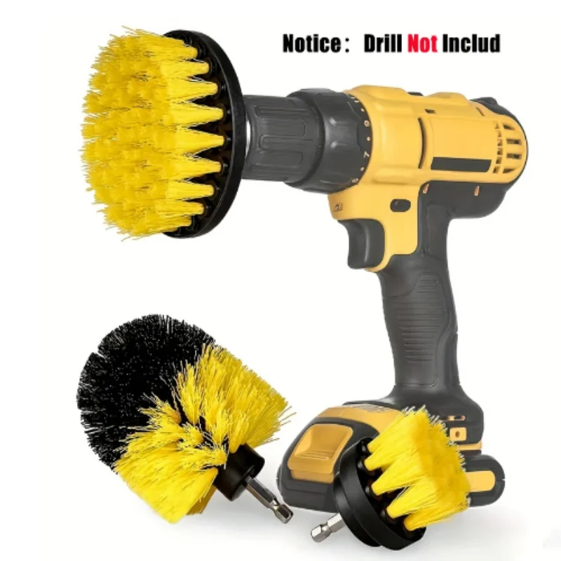 7pcs Drill Brush Attachment Set Power Scrubber Brush With Drill Scrub Brush For Cleaning Showers Tubs Bathroom Tile Grout Carpet 2