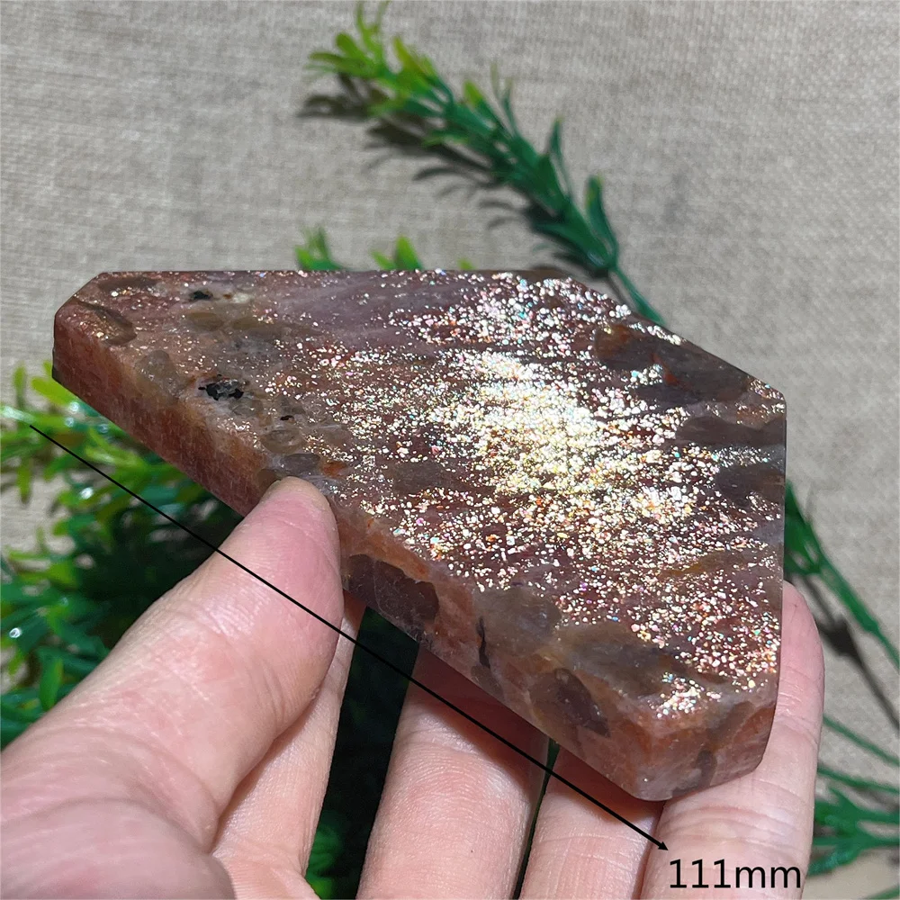 Sun Gold Flash Sunstone Slab Slice Quartz Natural Crystal Home Decoration Mineral Quartz Gemstones Minerals  Spiritual+Stand 3