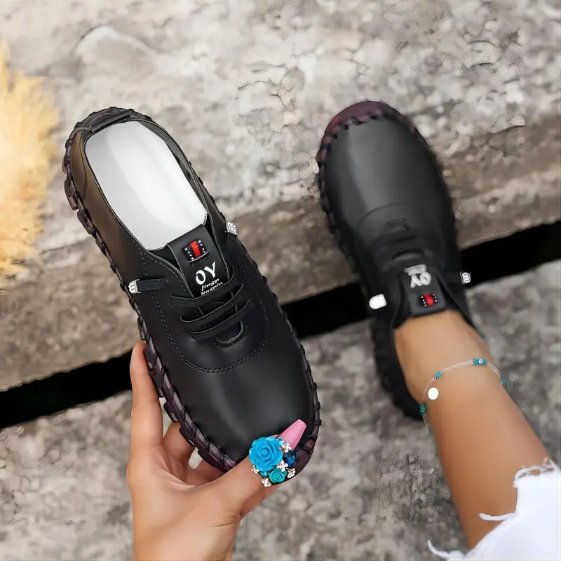 Spring and Summer Soft-soled Roman Breathable Retro Stitching Muffin Bottom Plus Size WOMEN'S Shoes Single women shoes